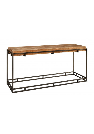 Rustic Industrial Reclaimed Pine & Iron Console Sofa Table
