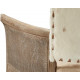 Hair on Hide Leather & Linen Accent Dining Arm Chair 