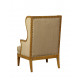 Hair on Hide Leather & Linen Wing Chair  *WE HAVE ONE LEFT !!*