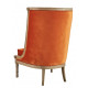 Orange Velvet Stately Tall Back Chair