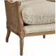 Solid Wood & Cane Wing Chair Cream Colored Cushions