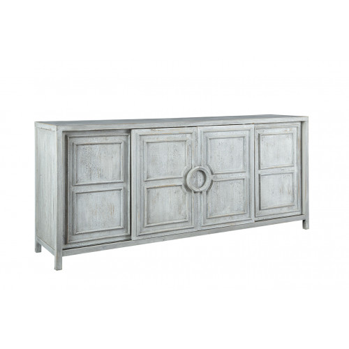 Distressed Grey Sliding Door Panels Sideboard Cabinet