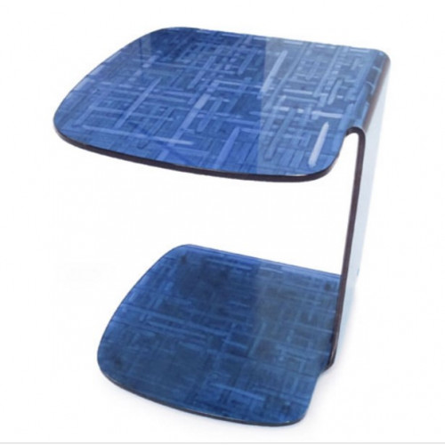 Blue Bent Glass Side Table