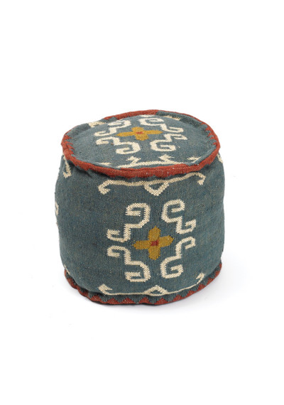 Southwestern Style Kilim Jute Ottoman pouf