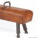 Leather Pommel Horse Bench Iron Handles Wood Horse Feet