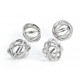 Silver Stainless Steel Table Top Spheres Set of 4