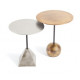 Geometric Mixed Metal Occasional Side Tables - Set of 2