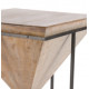 Mango Wood & Black Iron Geometric Accent Table