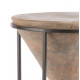 Mango Wood & Black Iron Geometric Accent Side Table