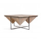 Mango Wood & Black Iron Geometric Coffee Table