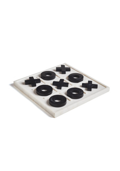 Black & White Marble Tic Tac Toe Board Game