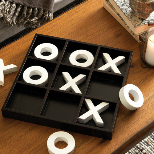 Simple White Game Pieces Tic Tac Toe Board Game