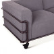 Industrial Iron Pipe Grey Canvas Sofa on Wheels