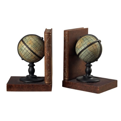 Old World Globe Atlas Bookends