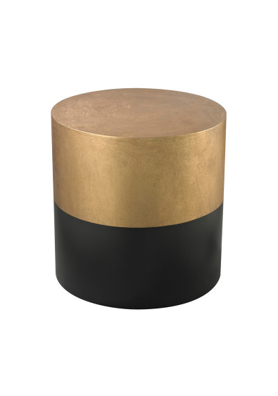 Black & Gold Round Wood Accent Table