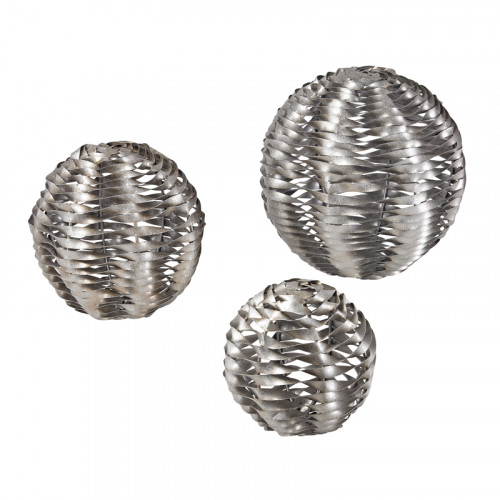 Silver Twisted Cut Metal Balls
