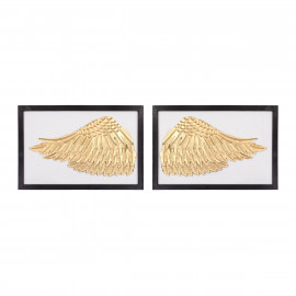 Framed Wings of Gold Wall Art  Set of 2