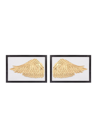 Framed Wings of Gold Wall Art  Set of 2
