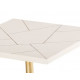 Gold Leg & White Bone Top Eclectic Accent Table 