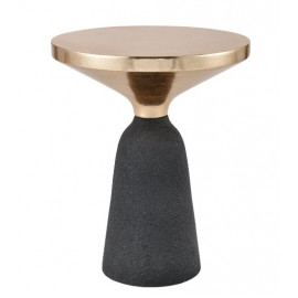 Black & Gold Small Hourglass Fiberglass Accent Table