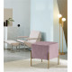 Square Blush Mauve Pink Velvet Modern Ottoman Footstool 