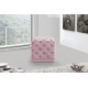 Blush Pink Square Velvet Tufted Ottoman Footstool 