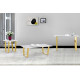 Brushed Gold White Marble Console Table