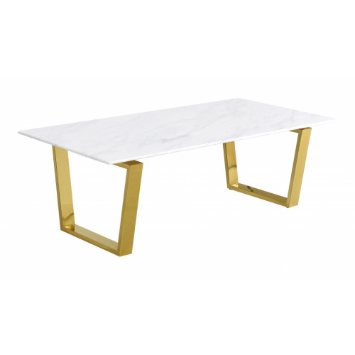 Brushed Gold White Marble Coffee Table