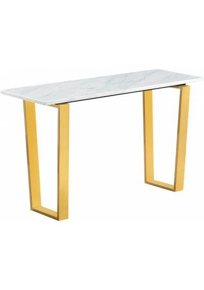 Brushed Gold White Marble Console Table