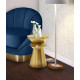 Brushed Gold Metal Jagged Hourglass Accent Side Table