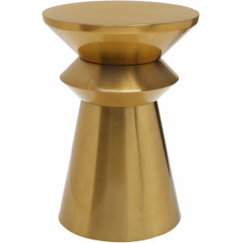 Brushed Gold Metal Jagged Hourglass Accent Side Table