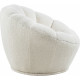 Cream Faux Fur Sheepskin Accent Lounge Swivel Chair