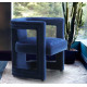 Royal Blue All Over Velvet Mod Barrel Chair