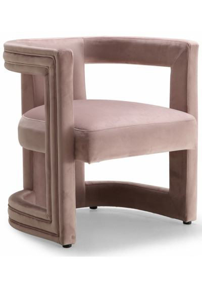 Blush Dusty Pink All Over Velvet Mod Barrel Chair