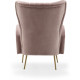 Blush Dusty Pink Velvet High Back Lounge Chair