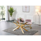 Pink Velvet Barrel Shape Gold Base Dining Accent Chair