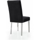 Black Velvet Tufted Dining Chair Silver Legs Set of 2