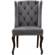 Grey Velvet Wing Back & Tufted Dining Chair Set of 2