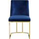 Blue Velvet Accent Curved Dining Chair Set of 2