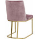 Blush Pink Velvet Accent Curved Dining Chair Set of 2