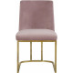 Blush Pink Velvet Accent Curved Dining Chair Set of 2