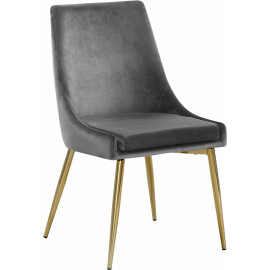Grey Velvet Accent Side Chair Set of 2