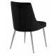 Black Velvet Accent Chair Silver Toothpick Legs Set of 2