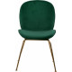 Green Velvet Mid Century Accent Dining Chair Gold Legs Set of 2