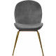 Grey Velvet Mid Century Accent Dining Chair Gold Legs Set of 2