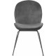 Grey Velvet Mid Century Accent Dining Chair Silver Legs Set of 2