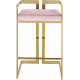 Pink Velvet Seat Counter Stool Gold Angular Body