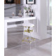 Acrylic Legs White Seat Adjustable Stool Gold Accents Set 2
