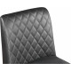Grey Faux Leather Diamond Quilted Dining Chair Black Legs Set of 2