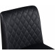 Black Faux Leather Diamond Quilted Dining Chair Black Legs Set of 2